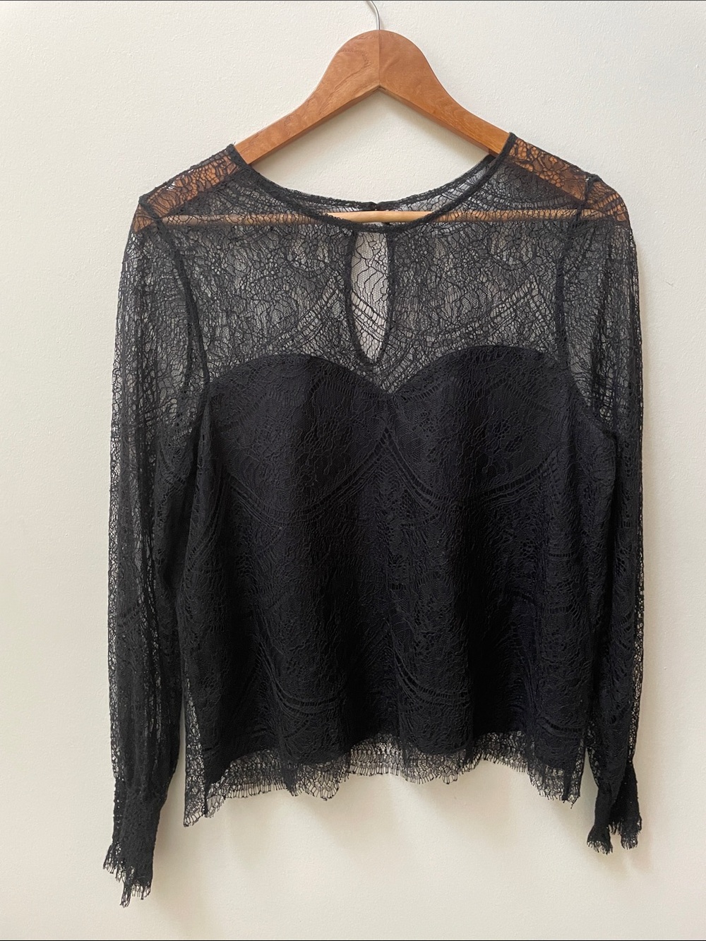 cupcakes & cashmere Black Lace Blouse